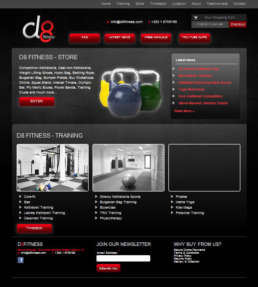 Website Design - D8 Fitnesss