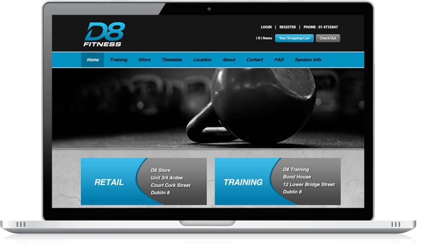 D8 Fitness Website Design