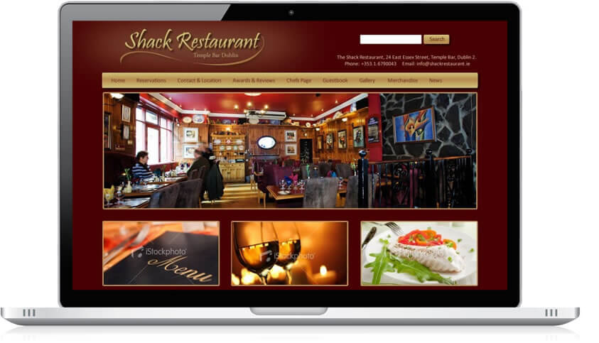 Website Design for Shack Restaurant